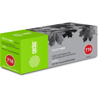 Лазерный картридж CACTUS CS-C716BK (Cartridge 716) для Canon LBP 5050 i-Sensys, 5050n i-Sensys; MF8030 i-Sensys, 8030cn i-Sensys, 8040 i-Sensys, 8040cn i-Sensys, 8050 i-Sensys, 8050cn i-Sensys, 8080 i-Sensys, 8080cw i-Sensys, черный, 2 300 стр. Лазерный картридж CACTUS CS-C716BK (Cartridge 716) для Canon LBP 5050 i-Sensys, 5050n i-Sensys; MF8030 i-Sensys, 8030cn i-Sensys, 8040 i-Sensys, 8040cn i-Sensys, 8050 i-Sensys, 8050cn i-Sensys, 8080 i-Sensys, 8080cw i-Sensys, черный, 2 300 стр.