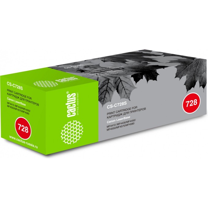 Лазерный картридж CACTUS (Cartridge 728) для Canon Fax L150, L170, L410; MF4410 i-Sensys, 4430 i-Sensys, 4450 i-Sensys, 4550 i-Sensys, 4570 i-Sensys, 4580 i-Sensys, 4730 i-Sensys, 4750 i-Sensys, 4870 i-Sensys, черный, 2 100 стр. CS-C728S Лазерный картридж CACTUS (Cartridge 728) для Canon Fax L150, L170, L410; MF4410 i-Sensys, 4430 i-Sensys, 4450 i-Sensys, 4550 i-Sensys, 4570 i-Sensys, 4580 i-Sensys, 4730 i-Sensys, 4750 i-Sensys, 4870 i-Sensys, черный, 2 100 стр. CS-C728S