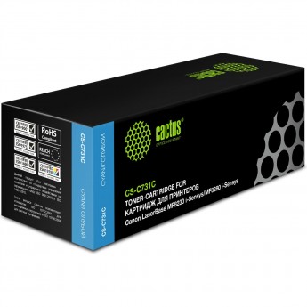 Лазерный картридж CACTUS CS-C731C (Cartridge 731) для Canon LBP 7100 i-Sensys, 7100cn i-Sensys, 7110 i-Sensys, 7110cw i-Sensys; MF623cn i-Sensys, 628cw i-Sensys, 8230 i-Sensys, 8230cn i-Sensys, 8280 i-Sensys, голубой, 1 800 стр. Лазерный картридж CACTUS CS-C731C (Cartridge 731) для Canon LBP 7100 i-Sensys, 7100cn i-Sensys, 7110 i-Sensys, 7110cw i-Sensys; MF623cn i-Sensys, 628cw i-Sensys, 8230 i-Sensys, 8230cn i-Sensys, 8280 i-Sensys, голубой, 1 800 стр.