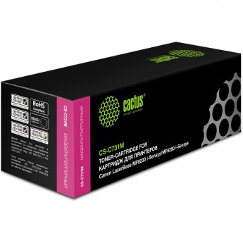 Лазерный картридж CACTUS CS-C731M (Cartridge 731) для Canon LBP 7100 i-Sensys, 7100cn i-Sensys, 7110 i-Sensys, 7110cw i-Sensys; MF623cn i-Sensys, 628cw i-Sensys, 8230 i-Sensys, 8230cn i-Sensys, 8280 i-Sensys, пурпурный, 1 800 стр. Лазерный картридж CACTUS CS-C731M (Cartridge 731) для Canon LBP 7100 i-Sensys, 7100cn i-Sensys, 7110 i-Sensys, 7110cw i-Sensys; MF623cn i-Sensys, 628cw i-Sensys, 8230 i-Sensys, 8230cn i-Sensys, 8280 i-Sensys, пурпурный, 1 800 стр.