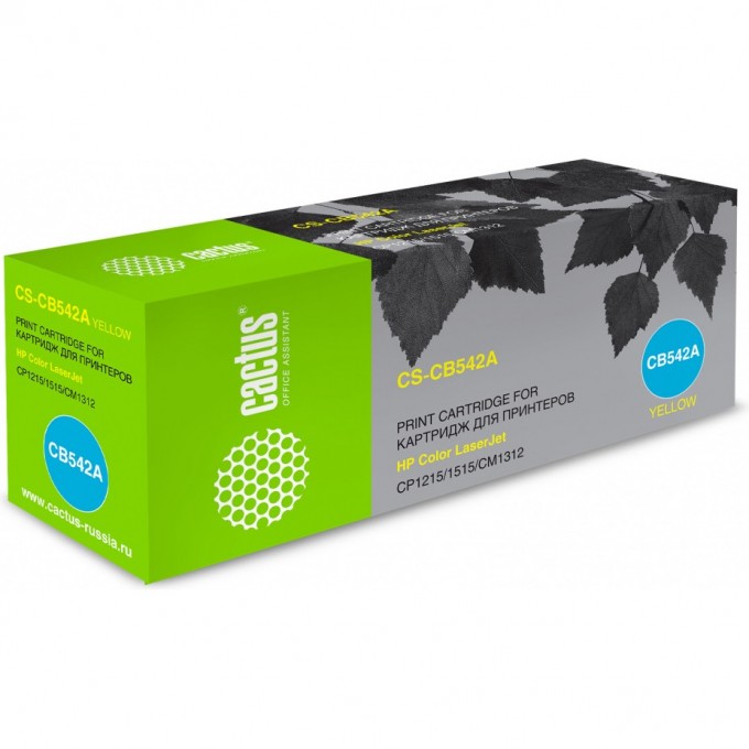 Лазерный картридж CACTUS (HP 125A) для HP Color LaserJet CM1312, CM1312n, CM1312nfi, CP1210 series, CP1215, CP1217, CP1510 series, CP1514n, CP1515, CP1515n, CP1515nw, CP1518, CP1518ni, желтый, 1 400 стр. CS-CB542A Лазерный картридж CACTUS (HP 125A) для HP Color LaserJet CM1312, CM1312n, CM1312nfi, CP1210 series, CP1215, CP1217, CP1510 series, CP1514n, CP1515, CP1515n, CP1515nw, CP1518, CP1518ni, желтый, 1 400 стр. CS-CB542A