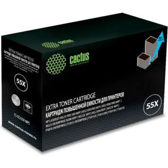 Лазерный картридж CACTUS CS-CE255X-MPS (HP 55X) для HP LaserJet M521 Pro 500 MFP, M521dn Pro MFP, M521dw Pro MFP, M525, M525c MFP, M525f, P3010, P3015, P3015d, P3015dn, P3015x, черный, для увеличенной емкости, 15 000 стр. Лазерный картридж CACTUS CS-CE255X-MPS (HP 55X) для HP LaserJet M521 Pro 500 MFP, M521dn Pro MFP, M521dw Pro MFP, M525, M525c MFP, M525f, P3010, P3015, P3015d, P3015dn, P3015x, черный, для увеличенной емкости, 15 000 стр.
