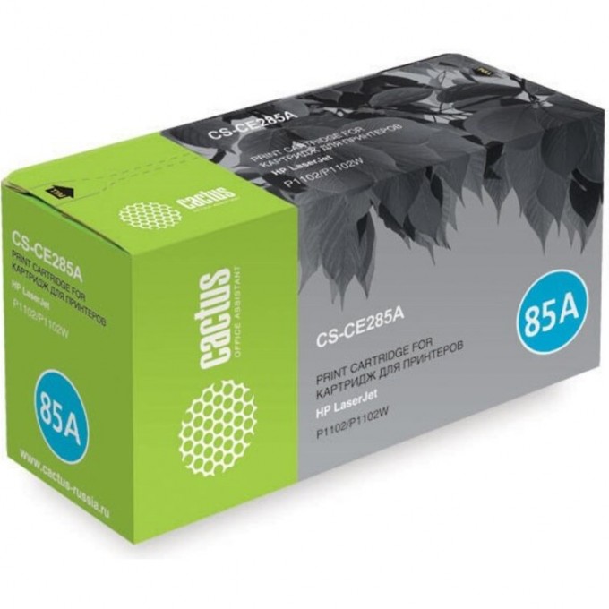 Лазерный картридж CACTUS (HP 85A) для HP LaserJet M1130, M1130s, M1132, M1132, M1137, M1210s, M1212, M1214, M1217, P1100, P1101, P1102, P1102s, P1102w, P1103, P1104, P1106, P1108, P1109, черный, 1 600 стр. CS-CE285A Лазерный картридж CACTUS (HP 85A) для HP LaserJet M1130, M1130s, M1132, M1132, M1137, M1210s, M1212, M1214, M1217, P1100, P1101, P1102, P1102s, P1102w, P1103, P1104, P1106, P1108, P1109, черный, 1 600 стр. CS-CE285A