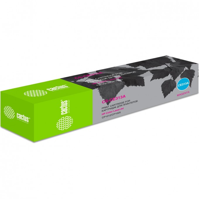 Лазерный картридж CACTUS (HP 126A) для HP Color LaserJet CP1012 Pro, CP1025 Pro (CF346A), CP1025nw Pro (CE918A), CP1025 Pro Plus, M175a color MFP Pro (CE865A), M175nw (CE866A), M275 (CF040A), пурпурный, 1 000 стр. CS-CE313A Лазерный картридж CACTUS (HP 126A) для HP Color LaserJet CP1012 Pro, CP1025 Pro (CF346A), CP1025nw Pro (CE918A), CP1025 Pro Plus, M175a color MFP Pro (CE865A), M175nw (CE866A), M275 (CF040A), пурпурный, 1 000 стр. CS-CE313A