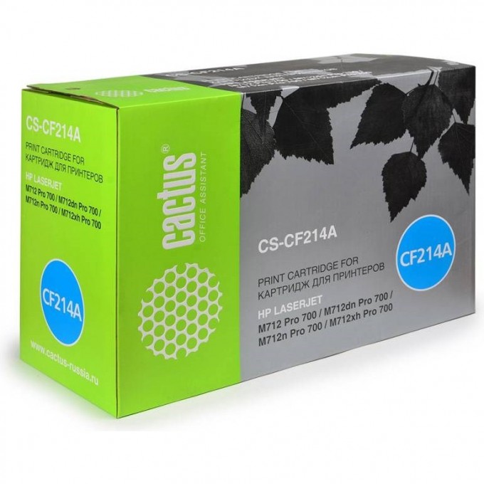 Лазерный картридж CACTUS (HP 14A) для HP LaserJet M712 Pro 700, M712dn Pro 700, M712n Pro 700, M712xh Pro 700, M725, M725dn (CF066A), M725f (CF067A), M725z (CF068A), M725z+ MFP (CF069A), черный, 10 000 стр. CS-CF214AR Лазерный картридж CACTUS (HP 14A) для HP LaserJet M712 Pro 700, M712dn Pro 700, M712n Pro 700, M712xh Pro 700, M725, M725dn (CF066A), M725f (CF067A), M725z (CF068A), M725z+ MFP (CF069A), черный, 10 000 стр. CS-CF214AR