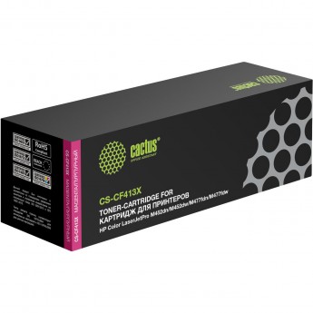 Лазерный картридж CACTUS CS-CF413X (HP 410X) для HP Color LaserJet M377, M377dw (M5H23A), M452 Pro, M452dn Pro (CF389A), M452nw Pro (CF388A), M477, M477fdn, M477fdw, M477fnw, пурпурный, увеличенной емкости, 5 000 стр. Лазерный картридж CACTUS CS-CF413X (HP 410X) для HP Color LaserJet M377, M377dw (M5H23A), M452 Pro, M452dn Pro (CF389A), M452nw Pro (CF388A), M477, M477fdn, M477fdw, M477fnw, пурпурный, увеличенной емкости, 5 000 стр.