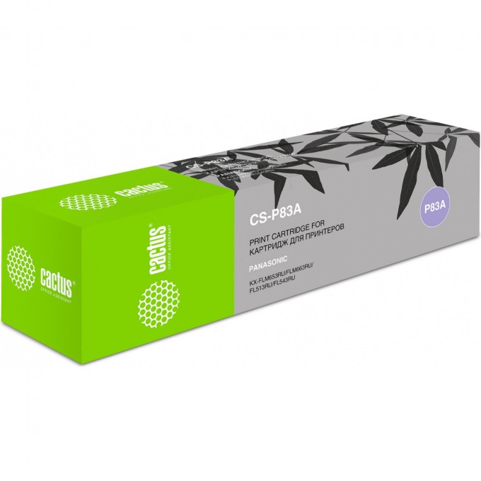 Лазерный картридж CACTUS (KX-FA83A) для принтеров Panasonic KX FL511, FL511ru, FL512, FL513, FL513ru, FL540, FL540ru, FL541, FL543, FL543ru, FL611, FL611ru, FL612, FLM651, FLM652, FLM653ru, FLM663ru, черный, 2 500 стр. CS-P83A Лазерный картридж CACTUS (KX-FA83A) для принтеров Panasonic KX FL511, FL511ru, FL512, FL513, FL513ru, FL540, FL540ru, FL541, FL543, FL543ru, FL611, FL611ru, FL612, FLM651, FLM652, FLM653ru, FLM663ru, черный, 2 500 стр. CS-P83A