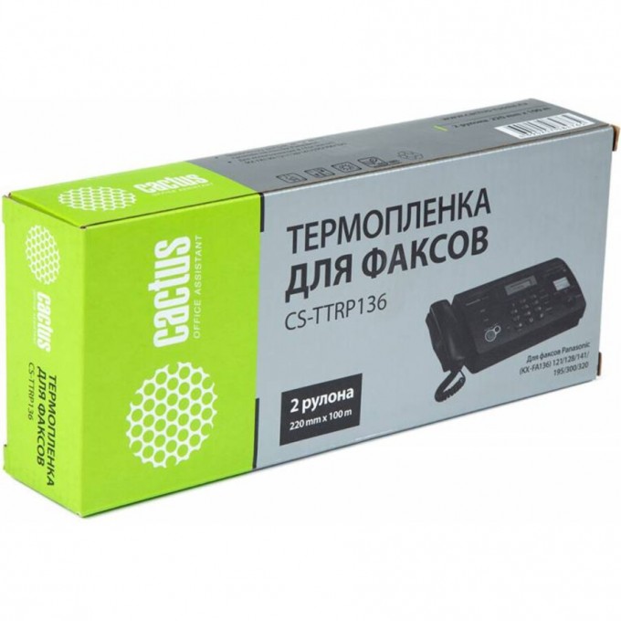 Термопленка CACTUS (KX-FA136A) для принтеров Panasonic KX F969, F1010, F1015, F1016, F1110, F1800, F1810, F1810E, F1810G, F1820, F1830, F1830G, FM205, FM210, FM220, FM230, FM255, FM260, FM280, FM330, FMC230, черная CS-TTRP136 Термопленка CACTUS (KX-FA136A) для принтеров Panasonic KX F969, F1010, F1015, F1016, F1110, F1800, F1810, F1810E, F1810G, F1820, F1830, F1830G, FM205, FM210, FM220, FM230, FM255, FM260, FM280, FM330, FMC230, черная CS-TTRP136