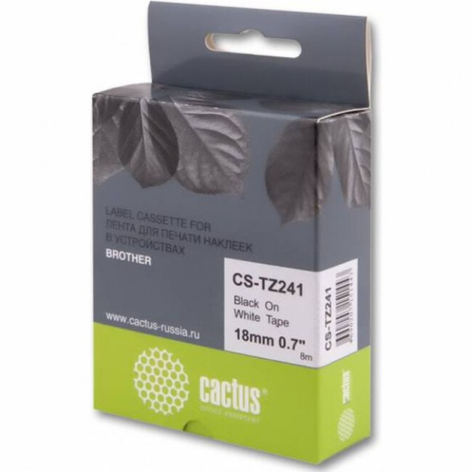 Лента CACTUS (TZE-241) черный, для принтеров Brother P-touch 18R, PT 1005F, PT 1005FB, PT 1090, PT 1280, PT 7100VP, PT 7600VP, PT 9500PC, PT 9600, PT 9700PC, PT 9800PCN, PT D200VP, PT D450VP, PT D600VP, PT e300VP, PT E550W, PT P700 (18 мм x 8 м) CS-TZ241 Лента CACTUS (TZE-241) черный, для принтеров Brother P-touch 18R, PT 1005F, PT 1005FB, PT 1090, PT 1280, PT 7100VP, PT 7600VP, PT 9500PC, PT 9600, PT 9700PC, PT 9800PCN, PT D200VP, PT D450VP, PT D600VP, PT e300VP, PT E550W, PT P700 (18 мм x 8 м) CS-TZ241
