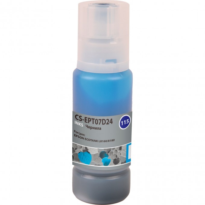 Чернила CACTUS (115C) для Epson Ecotank L8160, 8180, голубой, 70 мл CS-EPT07D24 Чернила CACTUS (115C) для Epson Ecotank L8160, 8180, голубой, 70 мл CS-EPT07D24