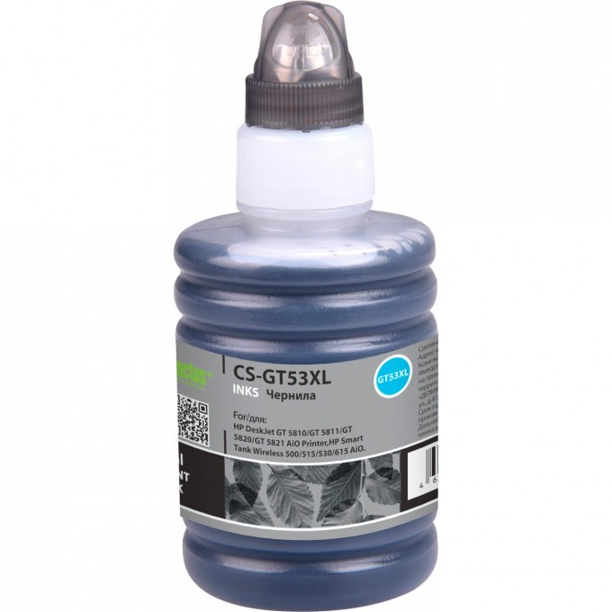 Чернила CACTUS (1VV21AE) для HP Smart Tank Wireless 500, 515, 530 AiO, черный, 135 мл CS-GT53XL Чернила CACTUS (1VV21AE) для HP Smart Tank Wireless 500, 515, 530 AiO, черный, 135 мл CS-GT53XL
