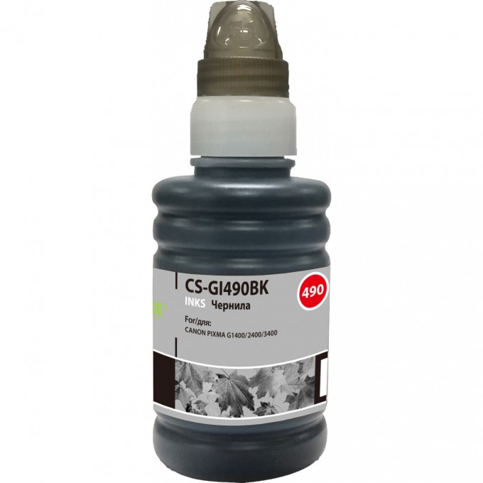 Чернила CACTUS для Canon Pixma G1400, G2400, G3400, черный, 100 мл CS-GI490BK Чернила CACTUS для Canon Pixma G1400, G2400, G3400, черный, 100 мл CS-GI490BK