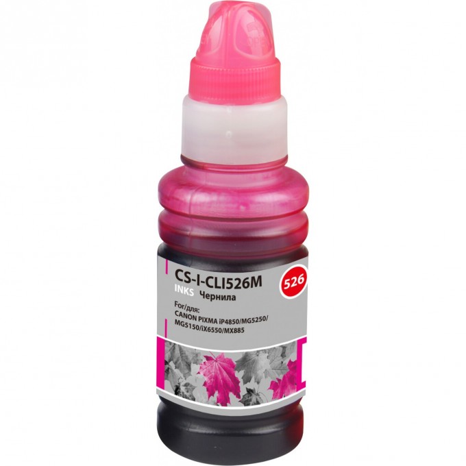 Чернила CACTUS для Canon PIXMA iP4850, MG5250, MG5150, iX6550, пурпурный, 100 мл CS-I-CLI526M Чернила CACTUS для Canon PIXMA iP4850, MG5250, MG5150, iX6550, пурпурный, 100 мл CS-I-CLI526M