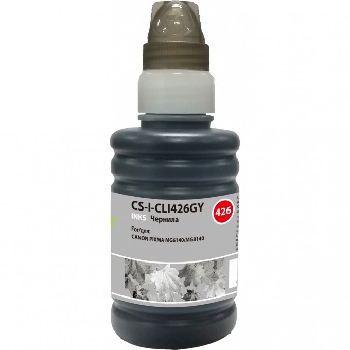 Чернила CACTUS для Canon PIXMA MG5140, 5240, 6140, 8140; MX884, серый, 100 мл CS-I-CLI426GY Чернила CACTUS для Canon PIXMA MG5140, 5240, 6140, 8140; MX884, серый, 100 мл CS-I-CLI426GY
