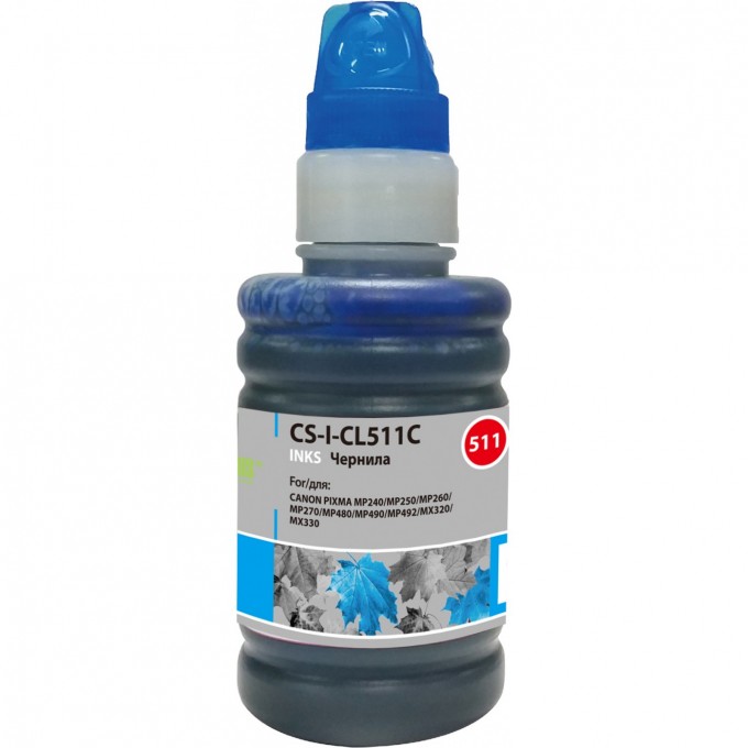 Чернила CACTUS для Canon PIXMA MP240, MP250, MP260, MP270, MP480, голубой, 100 мл CS-I-CL511C Чернила CACTUS для Canon PIXMA MP240, MP250, MP260, MP270, MP480, голубой, 100 мл CS-I-CL511C