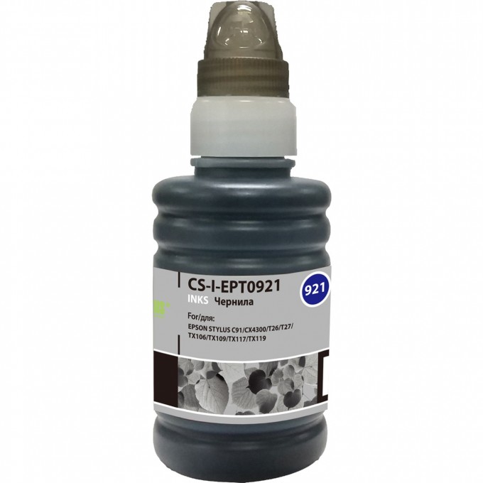 Чернила CACTUS для Epson Stylus C91, CX4300, T26, T27, TX106, TX109, черный, 100 мл CS-I-EPT0921 Чернила CACTUS для Epson Stylus C91, CX4300, T26, T27, TX106, TX109, черный, 100 мл CS-I-EPT0921