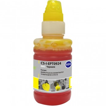 Чернила CACTUS CS-I-EPT0924 для Epson Stylus C91, CX4300, T26, T27, TX106, TX109, желтый, 100 мл Чернила CACTUS CS-I-EPT0924 для Epson Stylus C91, CX4300, T26, T27, TX106, TX109, желтый, 100 мл