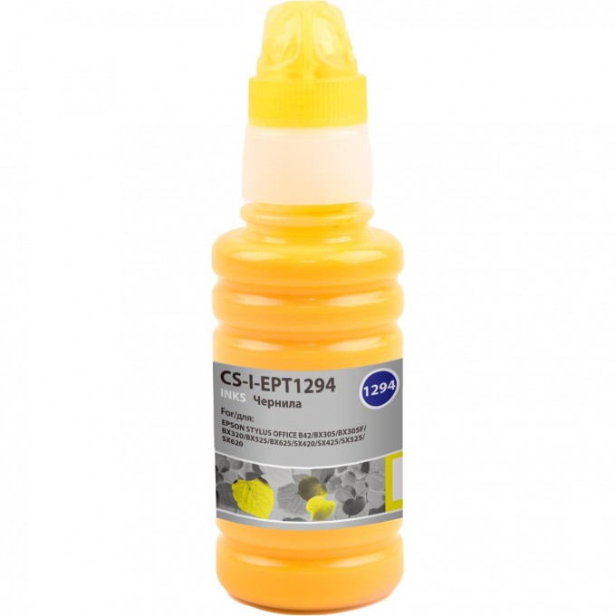 Чернила CACTUS для Epson Stylus Office B42, BX305, BX305F, BX320, желтый, 100 мл CS-I-EPT1294 Чернила CACTUS для Epson Stylus Office B42, BX305, BX305F, BX320, желтый, 100 мл CS-I-EPT1294