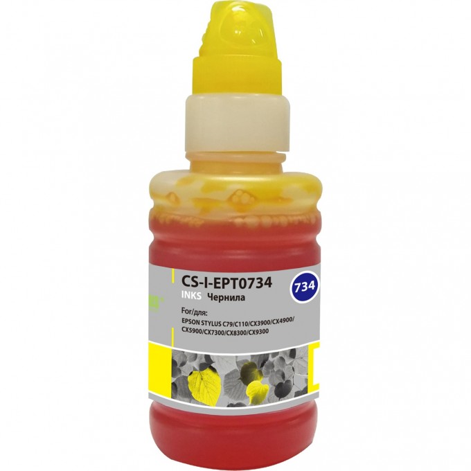 Чернила CACTUS для Epson Stylus С79, C110, СХ3900, CX4900, CX5900, желтый, 100 мл CS-I-EPT0734 Чернила CACTUS для Epson Stylus С79, C110, СХ3900, CX4900, CX5900, желтый, 100 мл CS-I-EPT0734