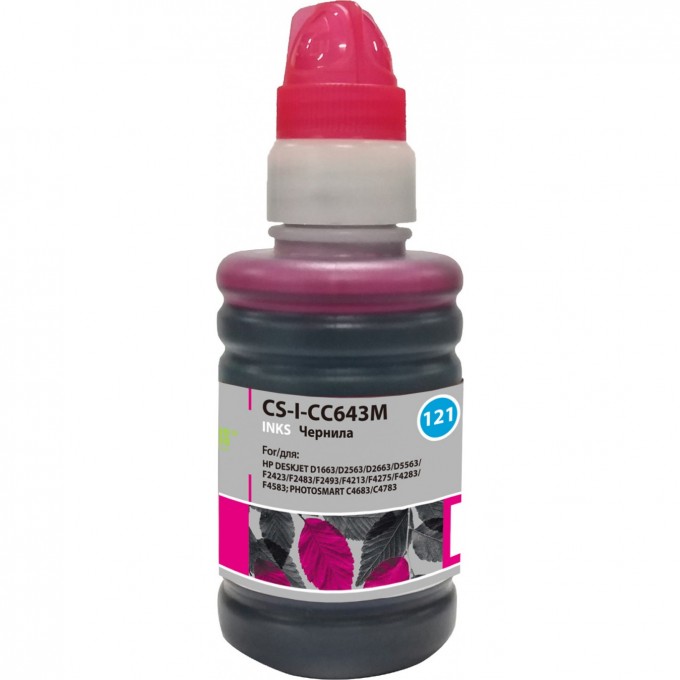 Чернила CACTUS для HP DeskJet D1663, D2563, D2663, D5563, F2423, F2483, пурпурный, 100 мл CS-I-CC643M Чернила CACTUS для HP DeskJet D1663, D2563, D2663, D5563, F2423, F2483, пурпурный, 100 мл CS-I-CC643M