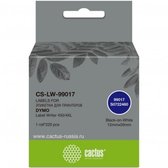 Этикетки CACTUS CS-LW-99017 DYMO LABEL WRITER 450/4XL 50x12мм черный белый 220шт
