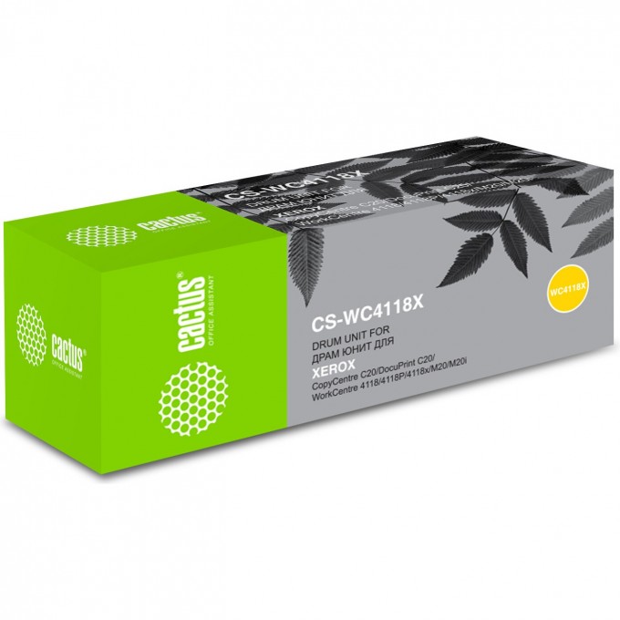 Фотобарабан (Drum-Unit) CACTUS (113R00671), черный, для Xerox Copycentre C20; FaxCentre 2218; WorkCentre 4118, 4118p, 4118x, 4118xn, m20, m20i, 20 000 стр. CS-WC4118X Фотобарабан (Drum-Unit) CACTUS (113R00671), черный, для Xerox Copycentre C20; FaxCentre 2218; WorkCentre 4118, 4118p, 4118x, 4118xn, m20, m20i, 20 000 стр. CS-WC4118X