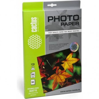 Фотобумага CACTUS CS-MA417050DS, формат A4, 170г/м2, белая Фотобумага CACTUS CS-MA417050DS, формат A4, 170г/м2, белая