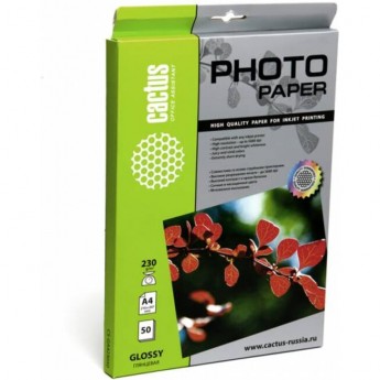Фотобумага CACTUS CS-GA423050, формат A4, 230г/м2, белая Фотобумага CACTUS CS-GA423050, формат A4, 230г/м2, белая