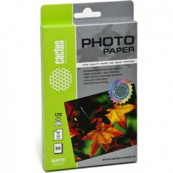 Фотобумага CACTUS CS-MA617050, формат А6, 170г/м2, белая Фотобумага CACTUS CS-MA617050, формат А6, 170г/м2, белая
