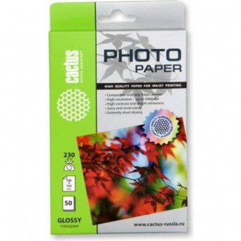 Фотобумага CACTUS CS-GA623050, формат А6, 230г/м2, белая Фотобумага CACTUS CS-GA623050, формат А6, 230г/м2, белая