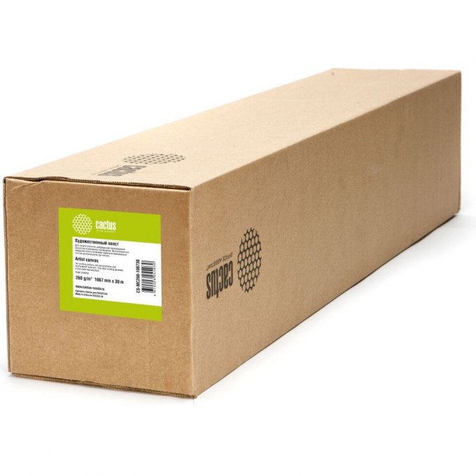 Холст CACTUS 42"(A0+) 1067мм-30м, 260г/м2, белый, для струйной печати, втулка: 50.8мм (2") CS-MC260-106730 Холст CACTUS 42"(A0+) 1067мм-30м, 260г/м2, белый, для струйной печати, втулка: 50.8мм (2") CS-MC260-106730