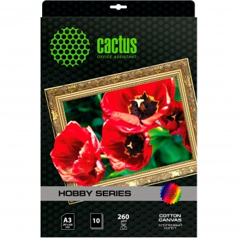Холст CACTUS CS-CA326010 A3/260г/м2/10л./белый хлопок для струйной печати Холст CACTUS CS-CA326010 A3/260г/м2/10л./белый хлопок для струйной печати