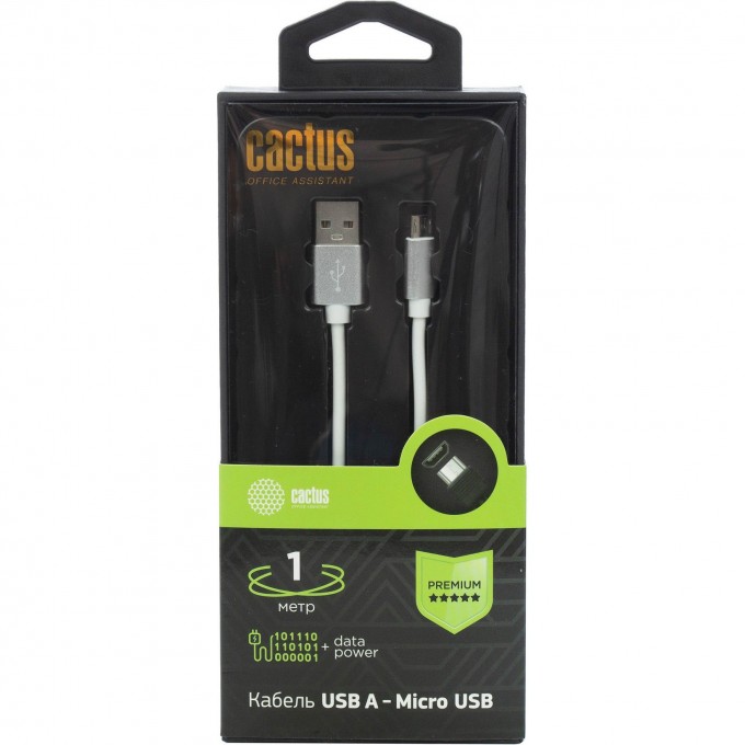 Кабель CACTUS CS-USB.A.USB.MIICRO-1 USB Type-C (m)-micro USB (m) 1м белый блистер cs-usb-a-usb-miicro Кабель CACTUS CS-USB.A.USB.MIICRO-1 USB Type-C (m)-micro USB (m) 1м белый блистер cs-usb-a-usb-miicro