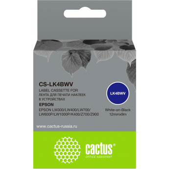 Картридж ленточный CACTUS CS-LK4BWV черный для Epson LW300, LW400, LW700, LW600P, LW1000P, K400, Z700, Z900 Картридж ленточный CACTUS CS-LK4BWV черный для Epson LW300, LW400, LW700, LW600P, LW1000P, K400, Z700, Z900