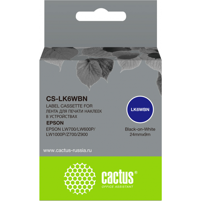 Картридж ленточный CACTUS для Epson LW700, LW600P, LW1000P, Z700, Z900, черный cs-lk6wbn Картридж ленточный CACTUS для Epson LW700, LW600P, LW1000P, Z700, Z900, черный cs-lk6wbn