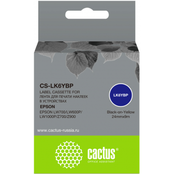 Картридж ленточный CACTUS CS-LK6YBP для Epson LW700, LW600P, LW1000P, Z700, Z900, черный Картридж ленточный CACTUS CS-LK6YBP для Epson LW700, LW600P, LW1000P, Z700, Z900, черный