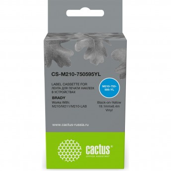Картридж ленточный CACTUS CS-M210-750595YL (M210-750-595-YL) для Brady M210, M211, M210-LAB Картридж ленточный CACTUS CS-M210-750595YL (M210-750-595-YL) для Brady M210, M211, M210-LAB