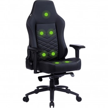 Кресло игровое CACTUS CS-CHR-0112BL-M вибромассаж, черное с подголов. Кресло игровое CACTUS CS-CHR-0112BL-M вибромассаж, черное с подголов.