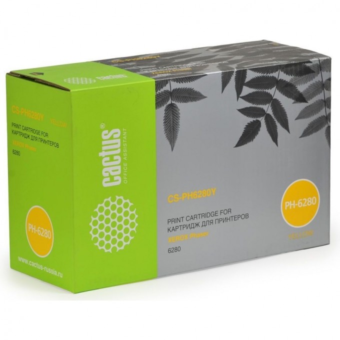 Лазерный картридж CACTUS (106R01402) для Xerox Phaser 6280, 6280dn, 6280n 5'900 стр. увеличенной емкости желтый cs-ph6280y Лазерный картридж CACTUS (106R01402) для Xerox Phaser 6280, 6280dn, 6280n 5'900 стр. увеличенной емкости желтый cs-ph6280y