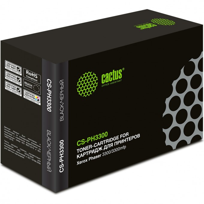 Лазерный картридж CACTUS (106R01412) для Xerox Phaser 3300, 3300 MFP, черный, увеличенной емкости, 8 000 стр. CS-PH3300 Лазерный картридж CACTUS (106R01412) для Xerox Phaser 3300, 3300 MFP, черный, увеличенной емкости, 8 000 стр. CS-PH3300