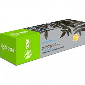 Лазерный картридж CACTUS CS-PH6500C (106R01601) для Xerox Phaser 6500, 6500dn, 6500n, 6500v; WorkCentre 6505, 6505n, 6505v, голубой, 2 500 стр. Лазерный картридж CACTUS CS-PH6500C (106R01601) для Xerox Phaser 6500, 6500dn, 6500n, 6500v; WorkCentre 6505, 6505n, 6505v, голубой, 2 500 стр.