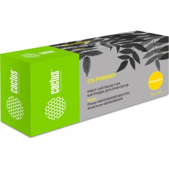 Лазерный картридж CACTUS CS-PH6600Y (106R02235) для Xerox Phaser 6600, 6600DN; WorkCentre 6605, 6605n, желтый, увеличенной емкости, 6 000 стр. Лазерный картридж CACTUS CS-PH6600Y (106R02235) для Xerox Phaser 6600, 6600DN; WorkCentre 6605, 6605n, желтый, увеличенной емкости, 6 000 стр.