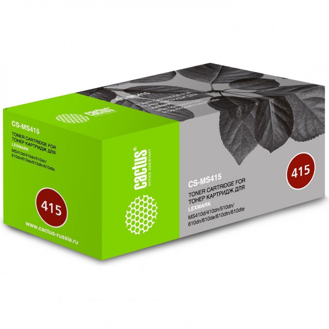 Лазерный картридж CACTUS (50F5U00) для Lexmark MS 410d, 410dn, 510dn, 610dn, 610de, 610dtn, 610dte, черный, 10 000 стр. CS-MS415 Лазерный картридж CACTUS (50F5U00) для Lexmark MS 410d, 410dn, 510dn, 610dn, 610de, 610dtn, 610dte, черный, 10 000 стр. CS-MS415