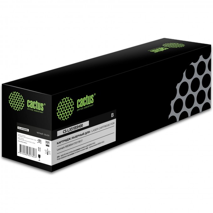 Лазерный картридж CACTUS (51B5H00) для Lexmark MS417, MS 517, MS 617, MX417, MX 517, MX 617, черный, 8 500 стр. CS-LX51B5H00 Лазерный картридж CACTUS (51B5H00) для Lexmark MS417, MS 517, MS 617, MX417, MX 517, MX 617, черный, 8 500 стр. CS-LX51B5H00