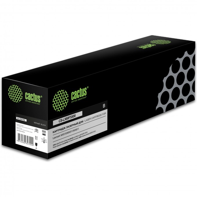 Лазерный картридж CACTUS (60F5X00) для Lexmark MX510, MX511, MX611, черный, 20 000 стр. CS-LX60F5X00 Лазерный картридж CACTUS (60F5X00) для Lexmark MX510, MX511, MX611, черный, 20 000 стр. CS-LX60F5X00