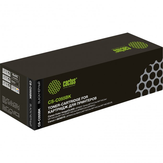 Лазерный картридж CACTUS (Canon 055 BK) для Canon LBP663Cdw, LBP664Cx, MF746Cx, MF742Cdw, MF744Cdw, черный, 2 300 стр. CS-C055BK Лазерный картридж CACTUS (Canon 055 BK) для Canon LBP663Cdw, LBP664Cx, MF746Cx, MF742Cdw, MF744Cdw, черный, 2 300 стр. CS-C055BK