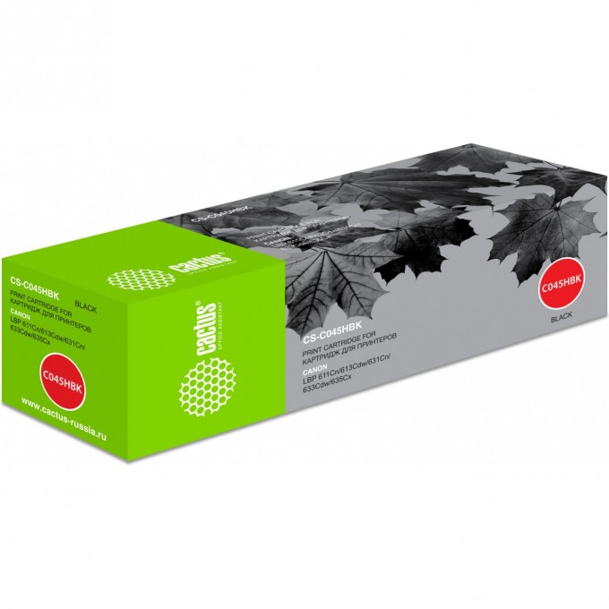 Лазерный картридж CACTUS (Cartridge 045H) для Canon LBP 611cn i-Sensys, 613cdw i-Sensys; MF631cn i-Sensys, 633cdw i-Sensys, 635cx i-Sensys, черный, увеличенной емкости, 2 800 стр. CS-C045HBK Лазерный картридж CACTUS (Cartridge 045H) для Canon LBP 611cn i-Sensys, 613cdw i-Sensys; MF631cn i-Sensys, 633cdw i-Sensys, 635cx i-Sensys, черный, увеличенной емкости, 2 800 стр. CS-C045HBK