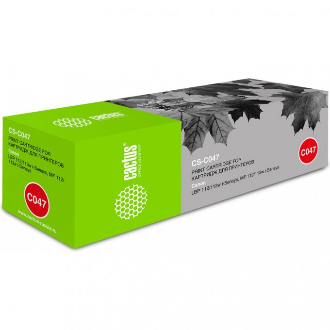 Лазерный картридж CACTUS (Cartridge 047) для Canon LBP 112 i-Sensys, LBP 113w i-Sensys, MF 112 i-Sensys, MF 113w i-Sensys, черный, 1 600 стр. CS-C047 Лазерный картридж CACTUS (Cartridge 047) для Canon LBP 112 i-Sensys, LBP 113w i-Sensys, MF 112 i-Sensys, MF 113w i-Sensys, черный, 1 600 стр. CS-C047