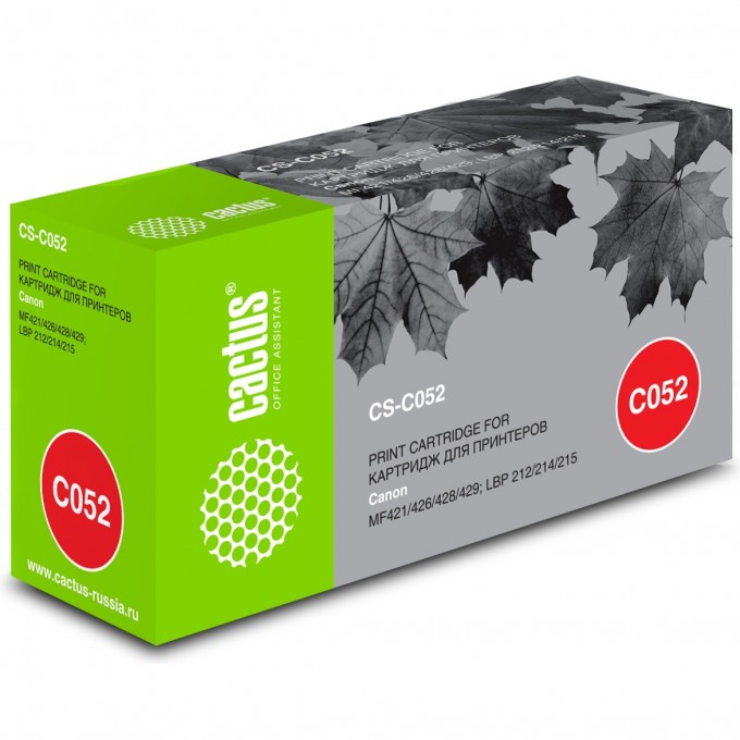 Лазерный картридж CACTUS (Cartridge 052) для Canon MF421, 426, 428, 429; LBP 212, 214, 215, черный, 3 100 стр. CS-C052 Лазерный картридж CACTUS (Cartridge 052) для Canon MF421, 426, 428, 429; LBP 212, 214, 215, черный, 3 100 стр. CS-C052