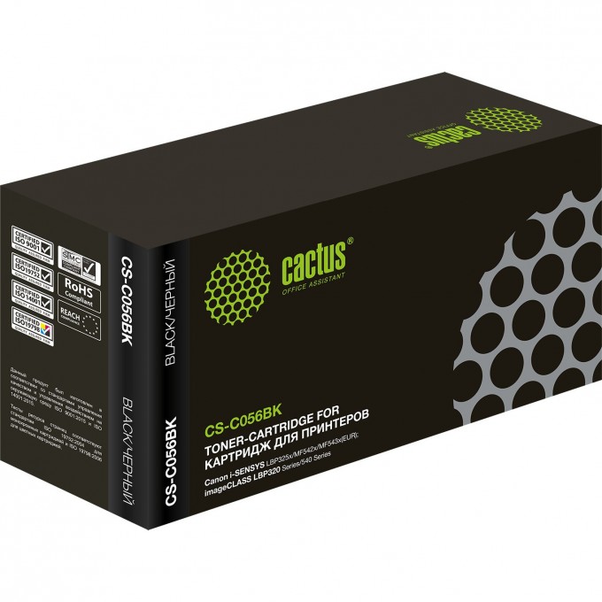 Лазерный картридж CACTUS (Cartridge 056) для Canon i-SENSYS LBP325x, MF542x, MF543x, черный, 5 100 стр. CS-C056BK Лазерный картридж CACTUS (Cartridge 056) для Canon i-SENSYS LBP325x, MF542x, MF543x, черный, 5 100 стр. CS-C056BK